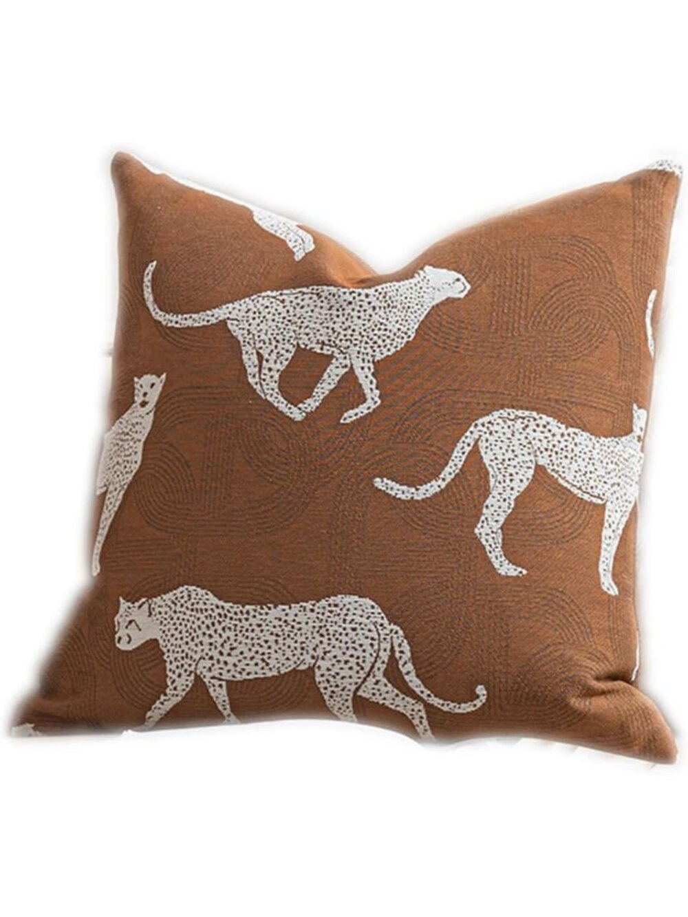 Luxury Leopard Cheetah Throw Pillow Cover 18x18'' - Modern Chenille Cushion for